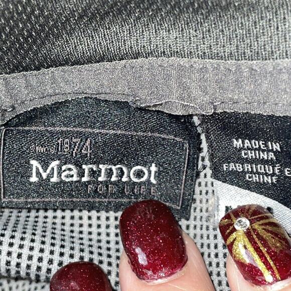 Marmot Light weight Gray Full Zip Hooded Sweater Jacket men's Size M - Picture 6 of 7